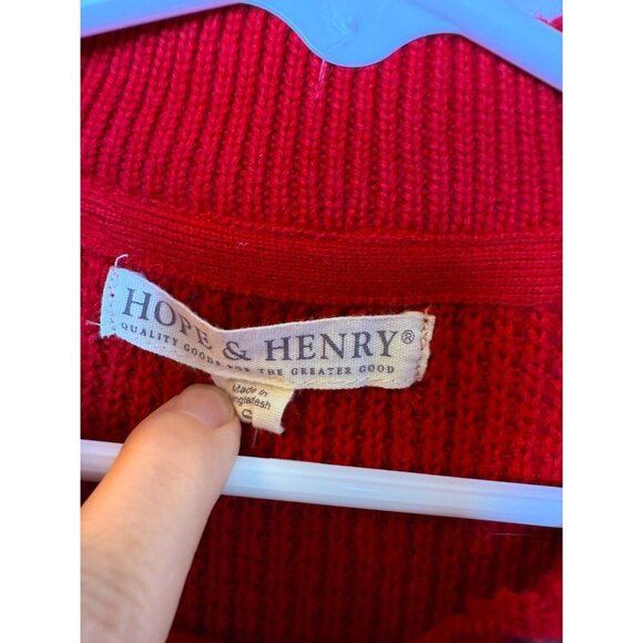 Hope & Henry Youth Boy's Red Sweater wth Elbow Pads and Wooden Buttons SZ S - Picture 6 of 11